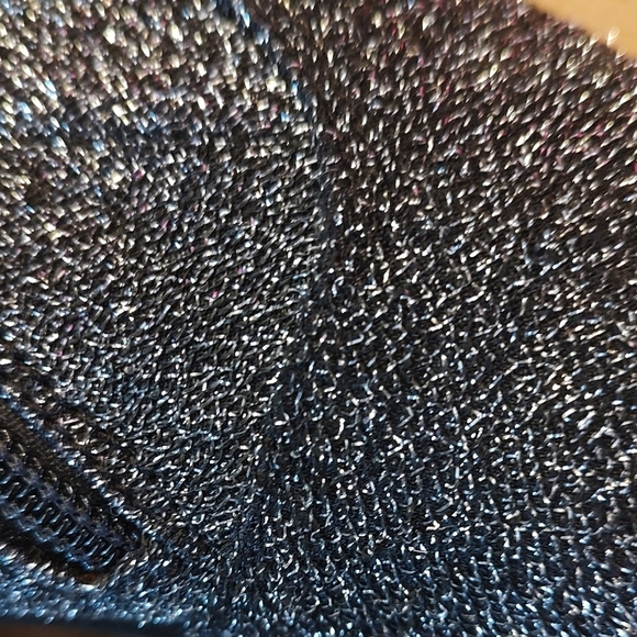 American Eagle Outfitters Silver and Black Glitter Ankle Boots Chunky Heel SZ 9 - Picture 11 of 11